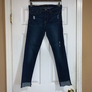 Flying Monkey Dark Wash Step Hem Skinny Jeans